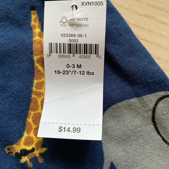 Animal/Monstera Print Sleep & Play Outfit 0-3m NWT - Picture 2 of 2